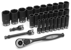 Grey Pneumatic 1/2" Drive x 27mm Deep Duo-Socket - 6 Point (82027MD)