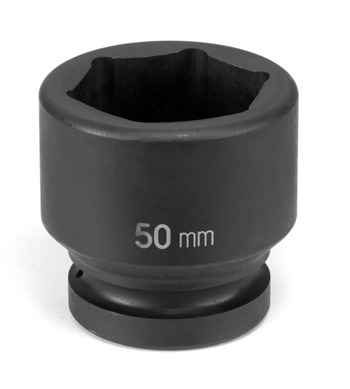 1" Drive, 24mm Size, Metric Socket, 6 Points, 24mm,1"D,Impact,Blk