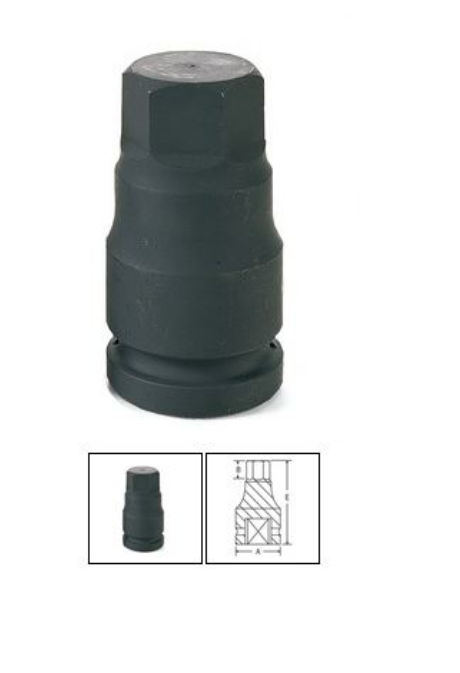 1in. Drive x 22mm Hex Driver - Chrome Moly Alloy Steel - Durable Tool