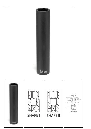 Grey Pneumatic 34Mm X 6 Point Deep 1/2" Drive Impact Socket (2034XMD)