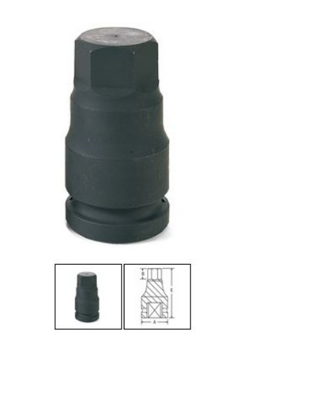 Grey Pneumatic 1" Drive x 19mm Hex Driver Socket (4919M)
