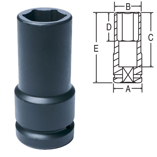 Grey Pneumatic 1" Drive x 1-5/16" Extra-Deep Thin-Wall Socket (4042DT)