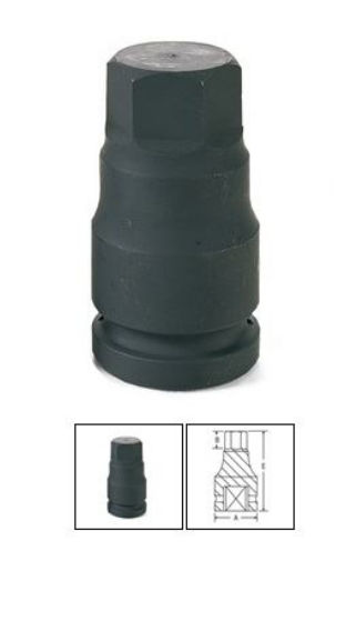 Grey Pneumatic 1" Drive x 24mm Hex Driver Socket (4924M)