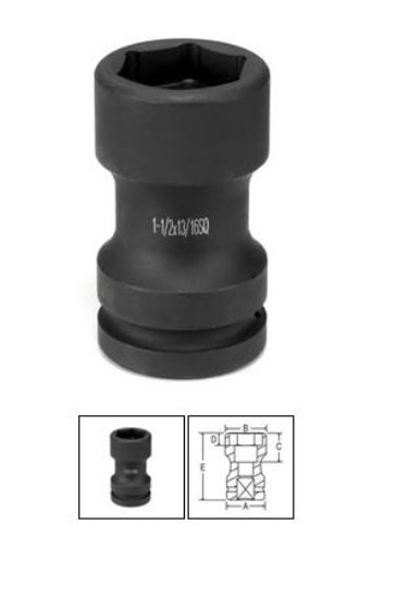 1 in Drive x 41mm x 21mm Square