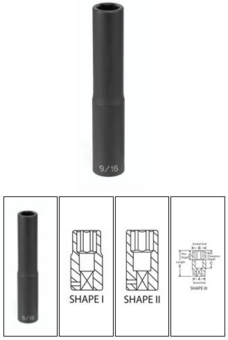 Grey Pneumatic 1/2" Drive x 1-7/16" Extra-Deep Socket (2046XD)