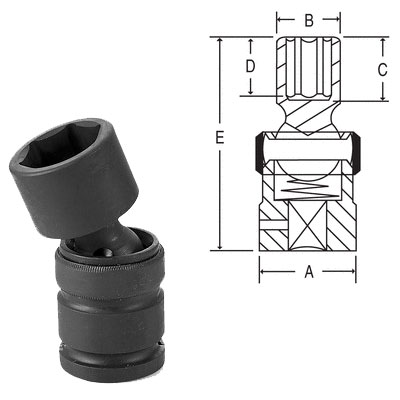 Grey Pneumatic 3/4" Drive 1-5/8" 6-Point Standard Impact U-Joint (3052U)