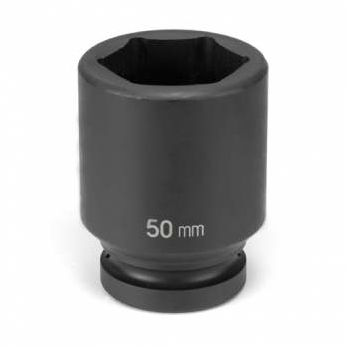1" Drive, 55mm Size, Metric Socket, 6 Points, 55mm,1"D,Impact,D,Blk
