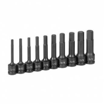 . GY1340H .50 in. Drive x 4 in. Length Fractional Hex Driver Set - 10 Pieces