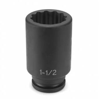 Grey Pneumatic 3/4" Drive 2-1/2" 12-Point Deep Impact Socket (3180D)
