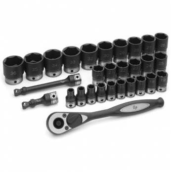 GY82629M .50 in. Drive 6 Point Metric Duo Socket Set - 29 Pieces -  GREY PNEUMATIC
