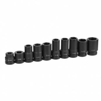 Grey Pneumatic 1" Dr Standard & Deep Length Impact Set 10pc 6pt (9151)