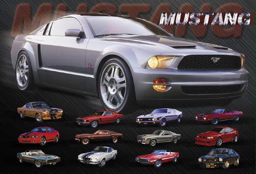 Hot Stuff 2477-24x36-CB Mustang Evolution Poster