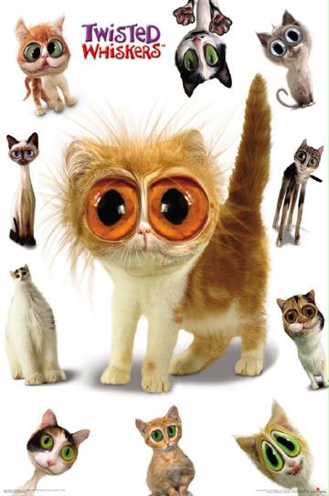 Hot Stuff 2550-24x36-AN Twisted Whiskers Cats Poster
