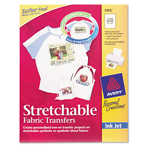 Picture of Avery AVE3302 Avery Personal Creations Inkjet T-Shirt Transfer&#44; 8-.502 x 11&#44; White&#44; 5-Pack&#44; PK - AVE3302
