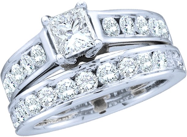 Picture of Gold and Diamonds PCLC1291-W 2.00CT-DIA 0.60CT-CPR BRIDAL SET- Size 7