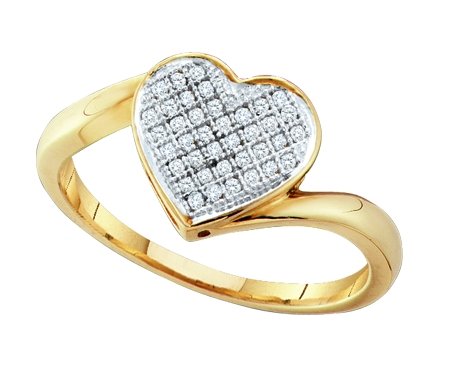 Picture of Gold and Diamonds RF5484 0.10CT-DIA HEART RING- Size 7