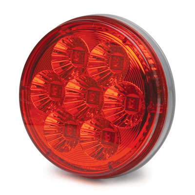 RP4064RLED-B 4 LED Round Sealed Light with 3-Prong Connector - Red Bulk