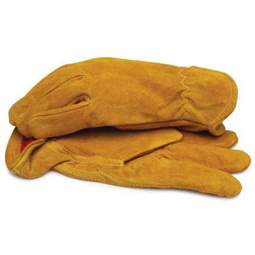 Picture of BlackCanyon Outfitters 91030-L Split Leather Gloves with Red Fleece Lining and Elastic Wrist Large
