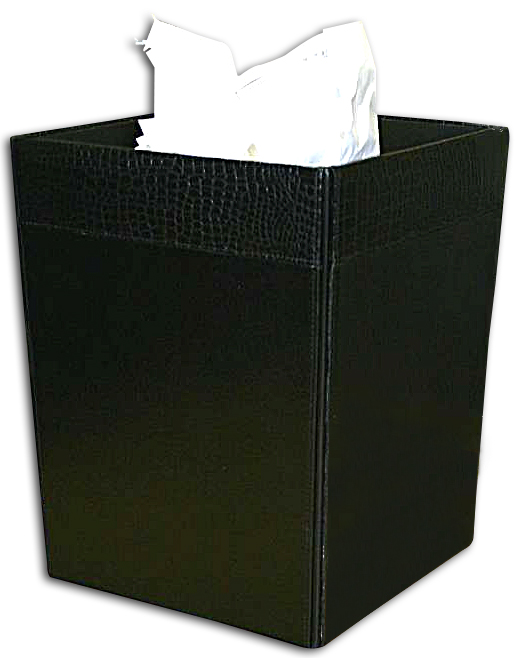 Picture of Dacasso A2203 Crocodile-Embossed Leather Square Waste Basket
