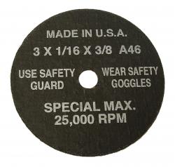 S & G Tool Aid Cutoff Wheels 3 x 1-32 x .38 Hardness X - 100-Pk