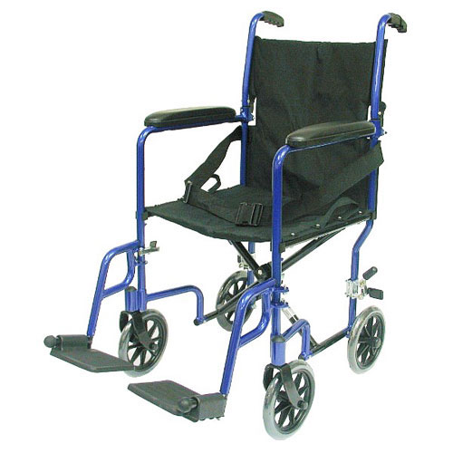Picture of Karman Healthcare LT-2017-BL Transport Wheelchair-Blue