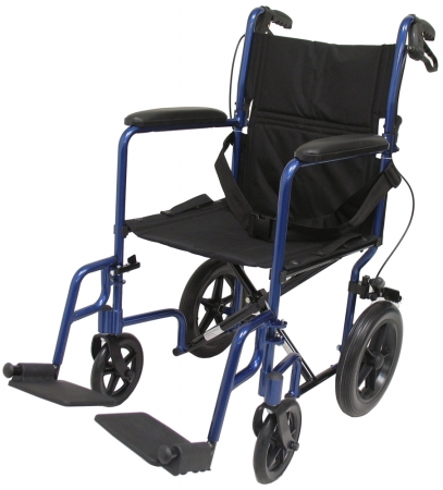 Picture of Karman Healthcare LT-1000HB-BL Transport Wheelchair-Blue