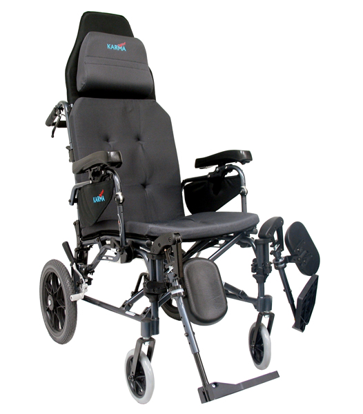 Picture of Karman Healthcare MVP502TP-16 Premium Reclining Wheelchair-Diamond Black