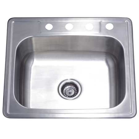 Picture of Kingston Brass GKTS2522 Gourmetier GKTS2522 Self-Rimming Single Bowl Kitchen Sink  Brushed Nickel