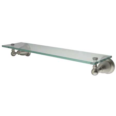 Heritage Cosmetic Glass Shelf  Satin Nickel