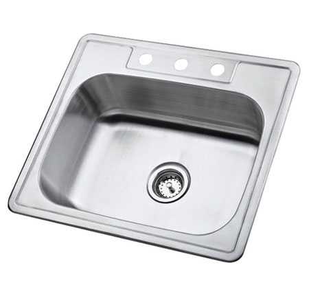 Picture of Kingston Brass K25228BN Gourmetier K25228BN Carefree Stainless Steel Single Bowl Self-rimming Kitchen Sink  Brushed Nickel