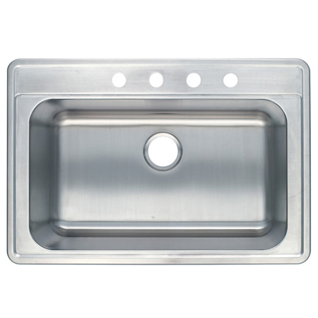 Picture of Kingston Brass GKTS332290 Gourmetier Studio GKTS332290 Self Rimming Single Bowl Sink  Brushed Nickel