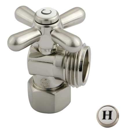 5 in. IPS  .75 in. Hose thread Angle Shut-off Valve  Satin Nickel
