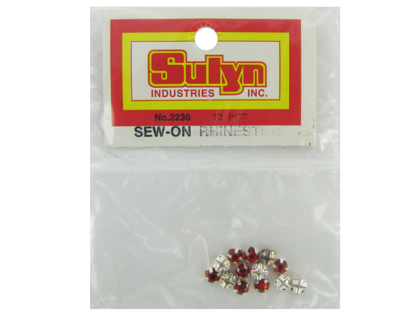 Picture of 12 pc red sew-on rhinestones - Pack of 24