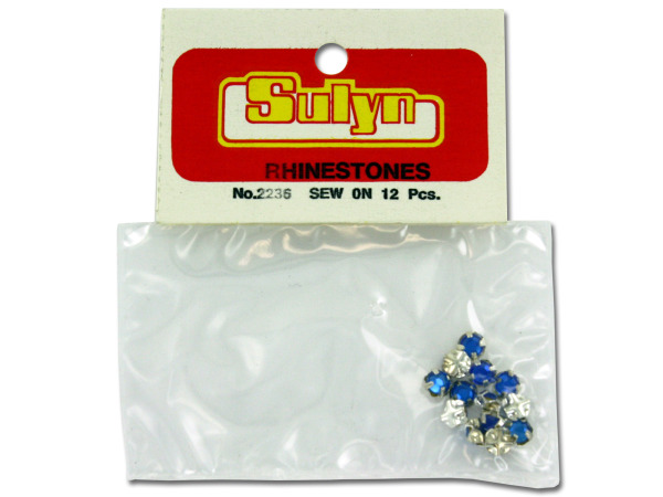 Picture of 12 pc sapphire sew-on rhinestones - Pack of 48