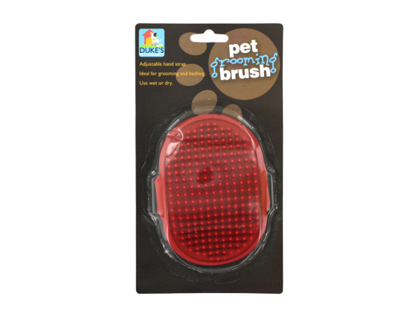 Picture of Bulk Buys DI029-72 Red Rubber Pet Grooming Brush On A Blister Card with Hanging Hole - Case of 72