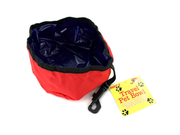 Picture of Bulk Buys DI153-24 Plastic and Nylon Travel Pet Bowl - Pack of 24
