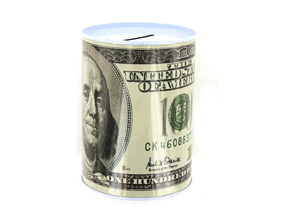 Picture of 100 dollar bill tin money bank - Pack of 24