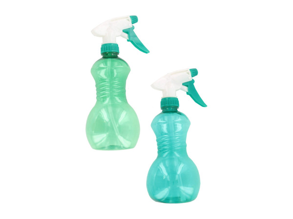Picture of Bulk Buys GV092-24 9 1/4&quot; Length 3&quot; Diameter Green Blue Magenta Plastic Hour Glass Spray Bottle - Pack of 24