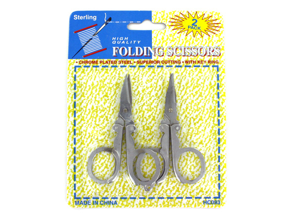 Picture of Bulk Buys HC093-48 Metal Folding Scissors on a Blister Card - Pack of 48