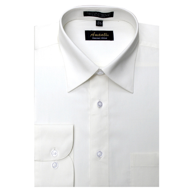 Men's Wrinkle Free Off White Dress Shirt