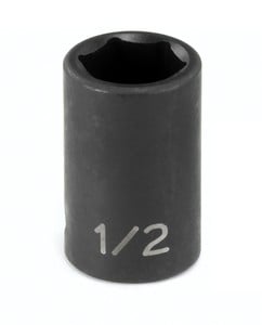 Impact Socket, 3/8 in Drive Size, 9/16 in Socket Size, Hex, 6-point, Standard Length