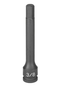 Grey Pneumatic 3/8" Drive x 1/4" Hex Driver 4" Length Socket (19084F)