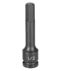 Grey Pneumatic 1/2" Drive x 3/8" Hex Driver 4" Length Socket (29124F)