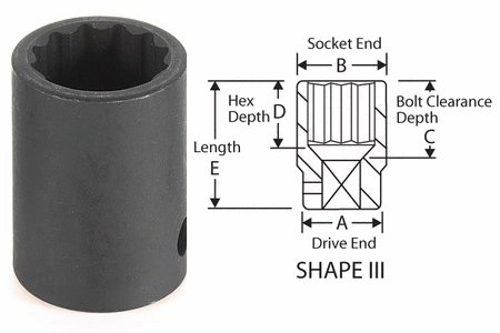 Grey Pneumatic 1/2" Drive 30 Mm 12-Point Metric Deep Socket (82130MD)