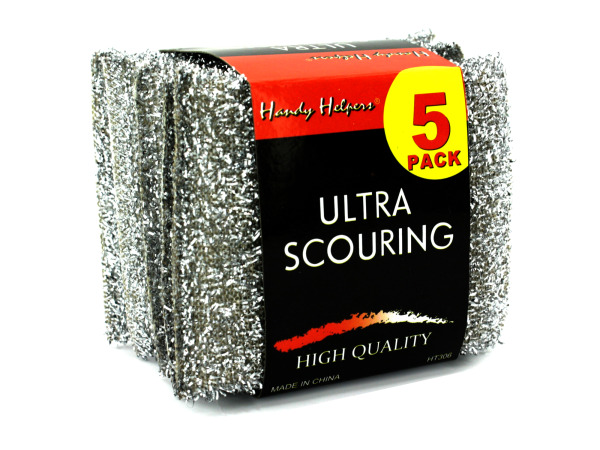 Picture of Bulk Buys HT306-108 4-3/4&quot; x 3-1/2&quot; Silver Nylon Foam Aluminum Ultra Scouring Pads - Pack of 108