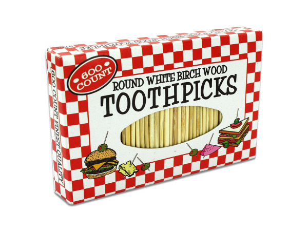 Picture of Bulk Buys HT876-48 2 1/2&quot; Round Birch Wood Toothpicks - Pack of 48