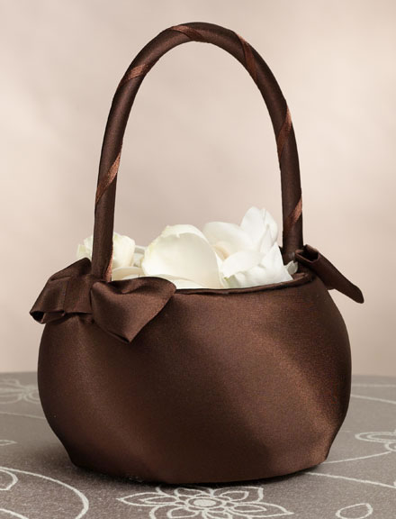 Lillian Rose FB410 BR Brown Satin Wedding Basket