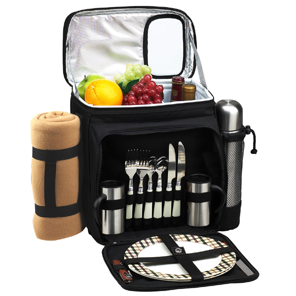 Picture of Picnic at Ascot 526CX-L London Picnic &amp; Coffee for 2 with blanket-Black
