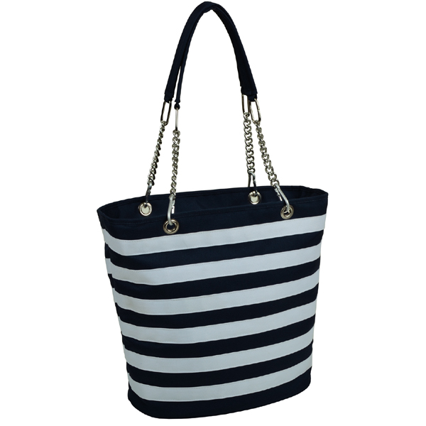 Picture of Picnic at Ascot 422-BS Stripe Cooler Tote-Blue &amp; White