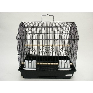 Picture of YML 1784BLK Barn Top Bird Cage in Black